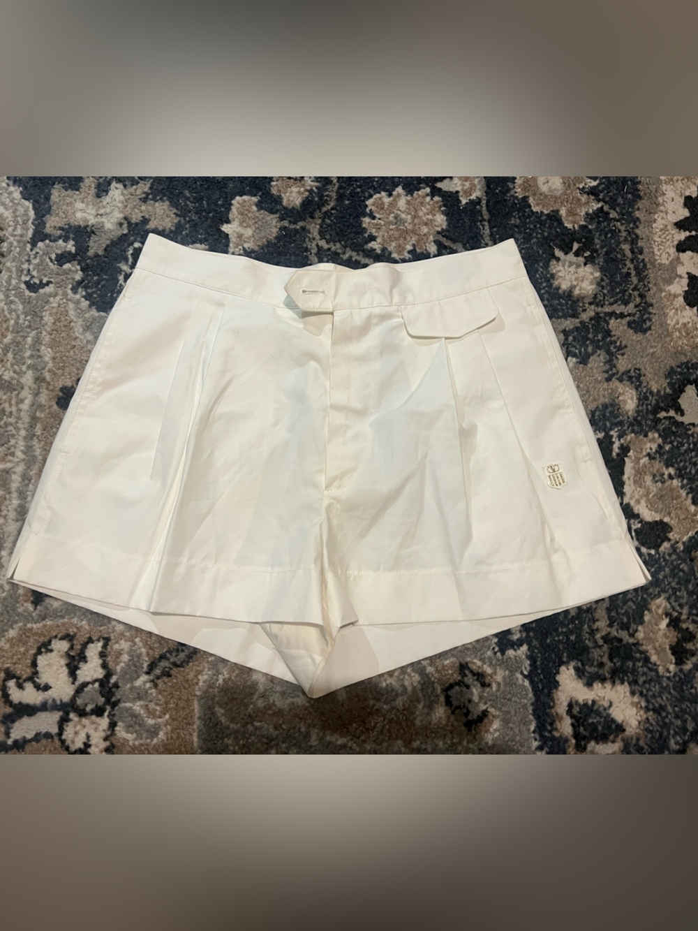 Valentino White Pleated Bermuda Shorts